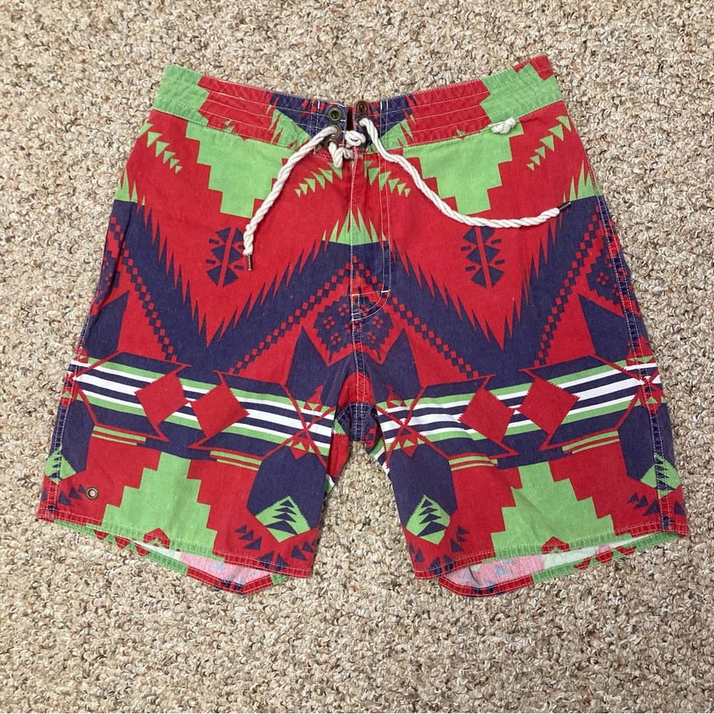 Polo Ralph Lauren Vtg Aztec Navajo Swim Bathing Suit Indian sz 30 Yosemite RRL m
